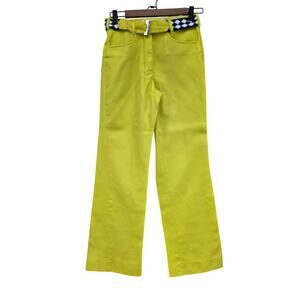 Coton Flared Knitted Pants Lime Green Size 10